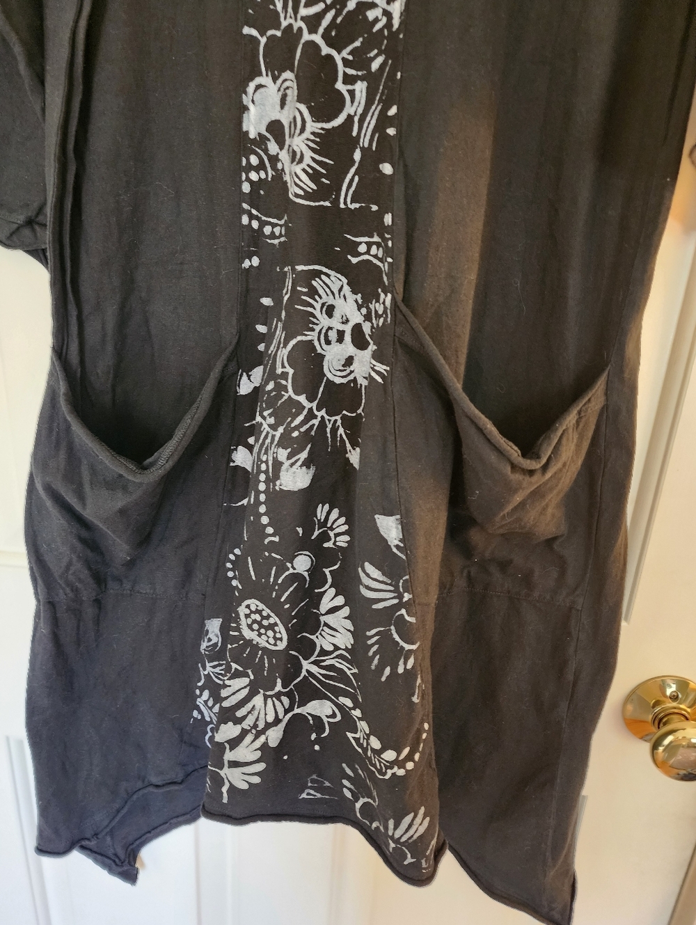 Bluefish Sunny Day Tunic Size 1 Black Floral Organic Artsy Lagenlook NWT - Picture 11 of 12